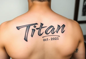 Japanese writing of my son name ‘Titan’ maybe with his birthday late October 7 2021 tattoo idea