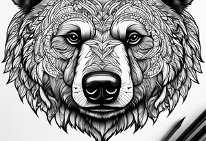 Bear face tattoo idea