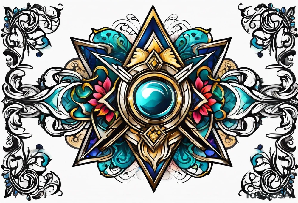 free masonry symbol , rectangle tattoo idea