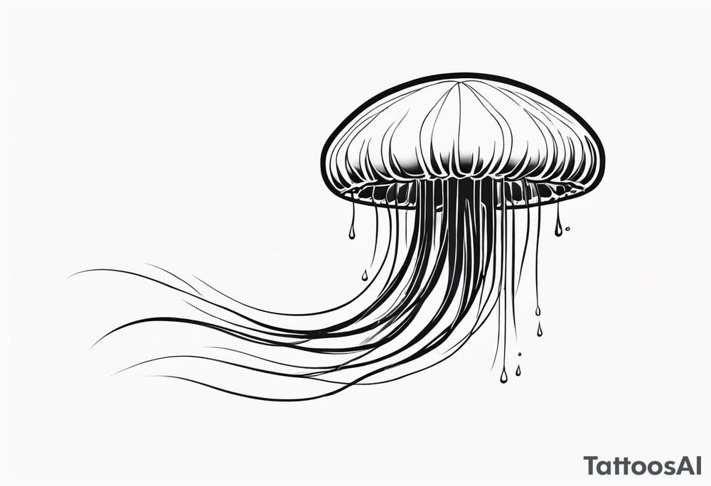 Jelly fish swimming spine tattoo idea
