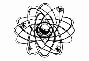spiritual style atom with electron cloud tattoo idea