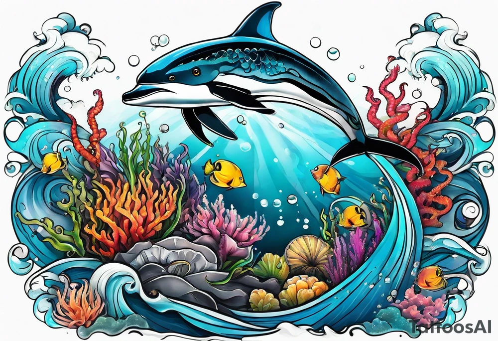 Sea animals tattoo idea