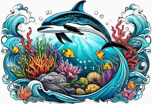 Sea animals tattoo idea
