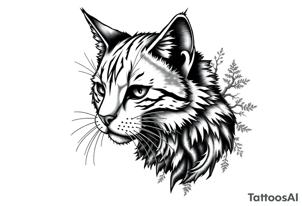 alley cat pixelated pc game charecter with treecolor pattern tattoo idea