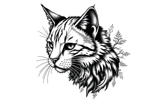 alley cat pixelated pc game charecter with treecolor pattern tattoo idea