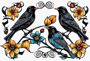 Your interpretation of the Beatles song blackbird. Be abstract and not realistic tattoo idea