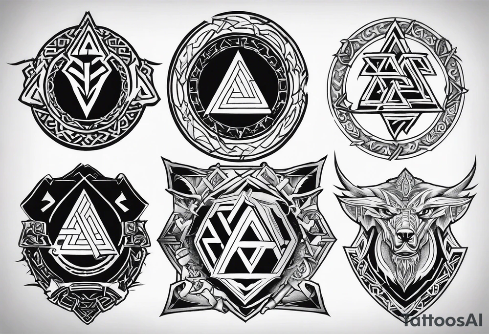 Valhalla
Sword shield valknut dragon bear wolf tattoo idea