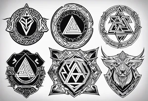 Valhalla 
Sword shield valknut dragon bear wolf tattoo idea