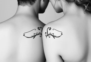 Partnertattoo für Ehepaar, dazu den Anfangsbuchstaben S von dem gemeinsamen Nachnamen tattoo idea