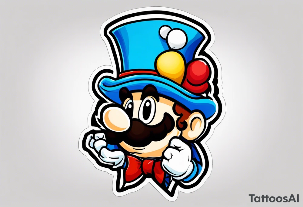 Madhatter blue mushroom mario tattoo idea