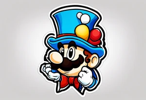 Madhatter blue mushroom mario tattoo idea