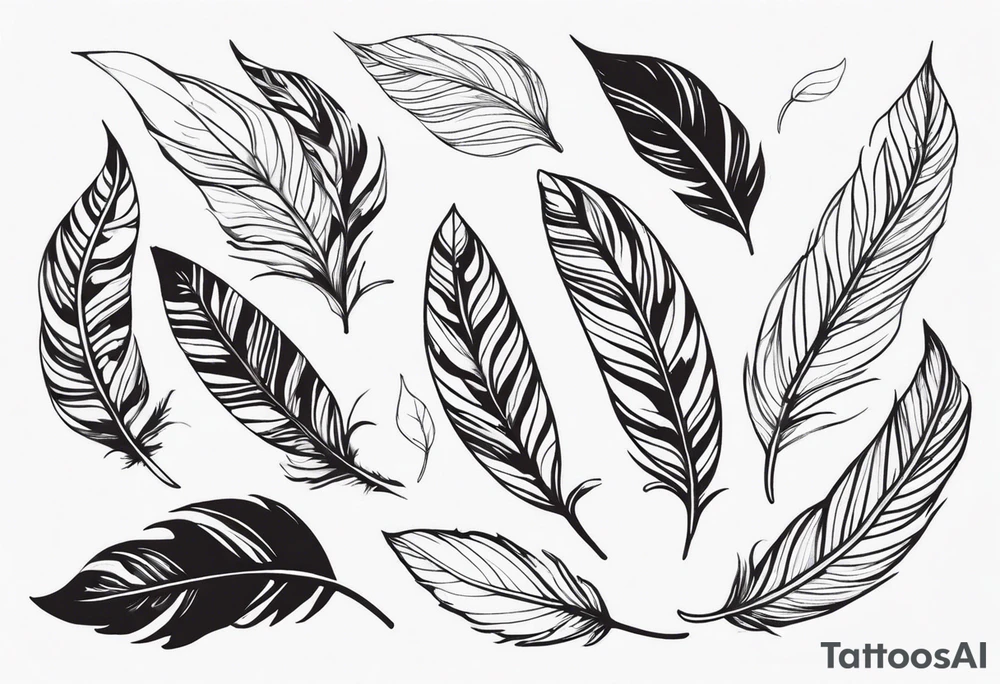 leaves that look like feathers tattoo idea