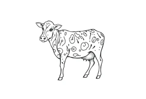 black and white patterned jersey cow tattoo idea