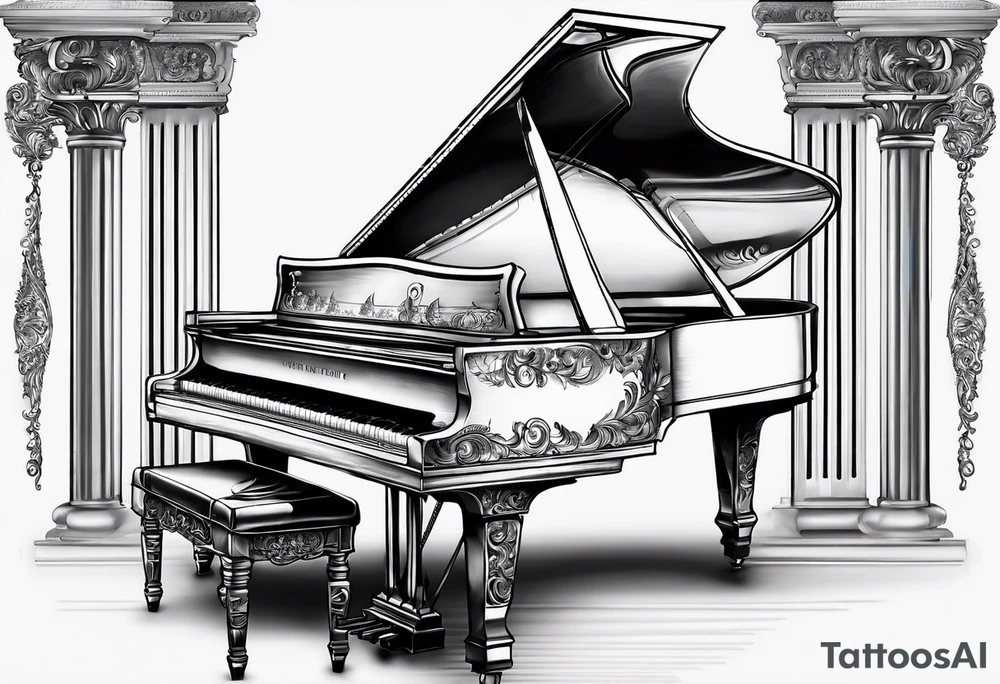key of a piano tattoo idea
