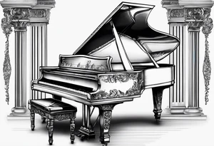 key of a piano tattoo idea