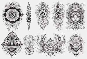 Minimalist Ornemental traditional henne style tattoo idea