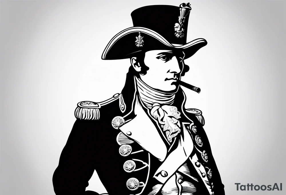 Napoleon Bonaparte smoking cigarette tattoo idea