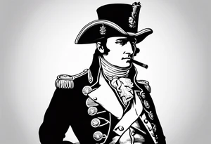 Napoleon Bonaparte smoking cigarette tattoo idea