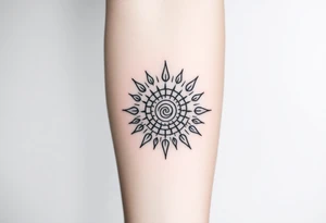 Fibonacci spiral sun tattoo idea