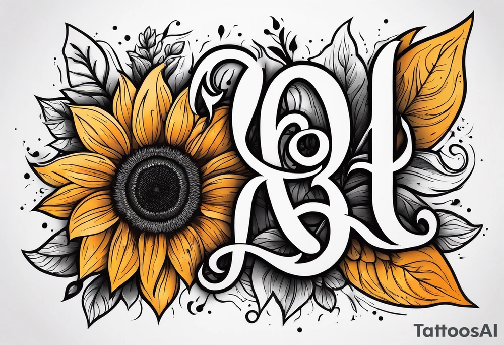 Flower fire an a sunflower tattoo idea