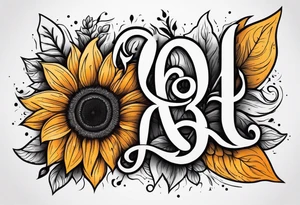 Flower fire an a sunflower tattoo idea