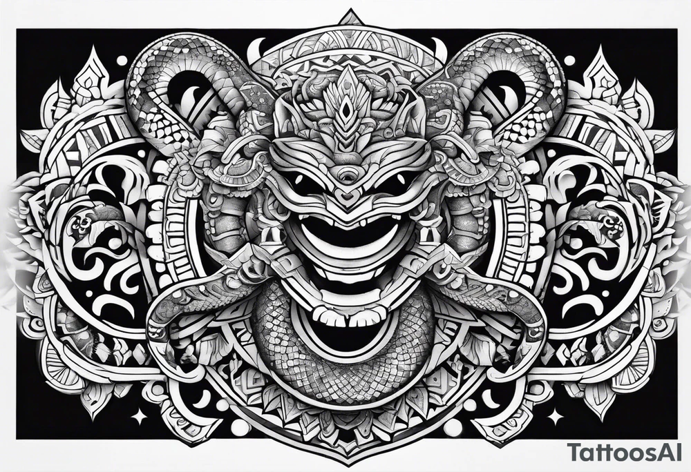 Aztec snake, arm sleeve, tattoo idea