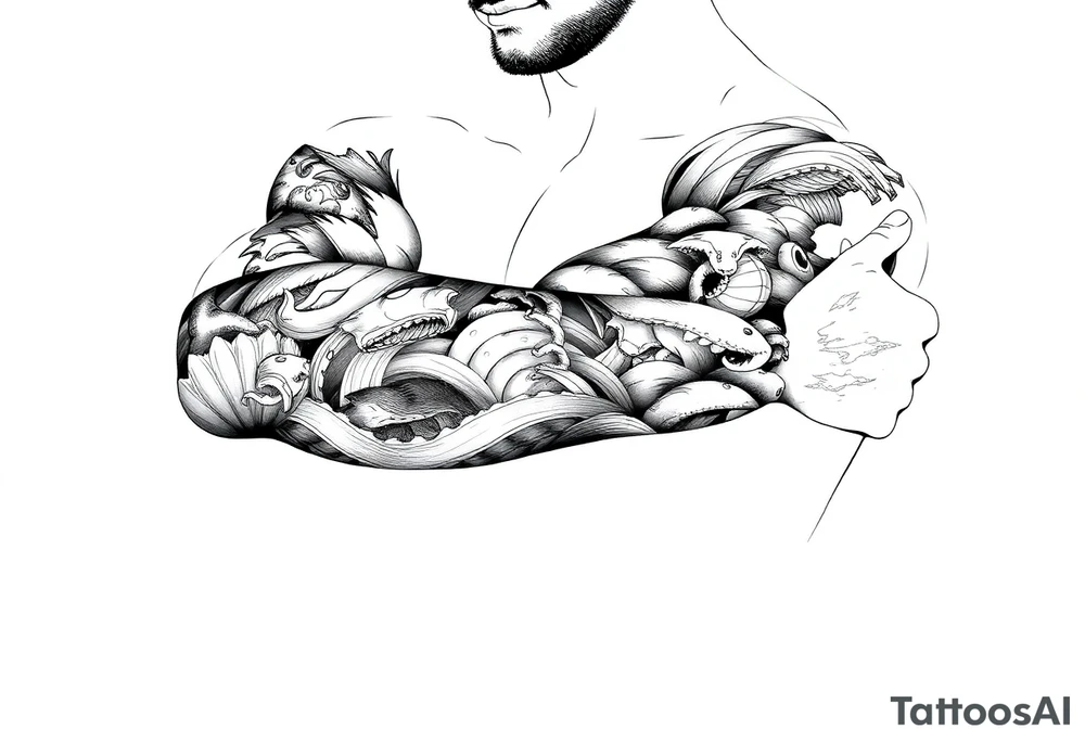sea ​​patterns tattoo idea