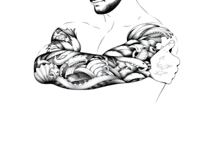 sea ​​patterns tattoo idea