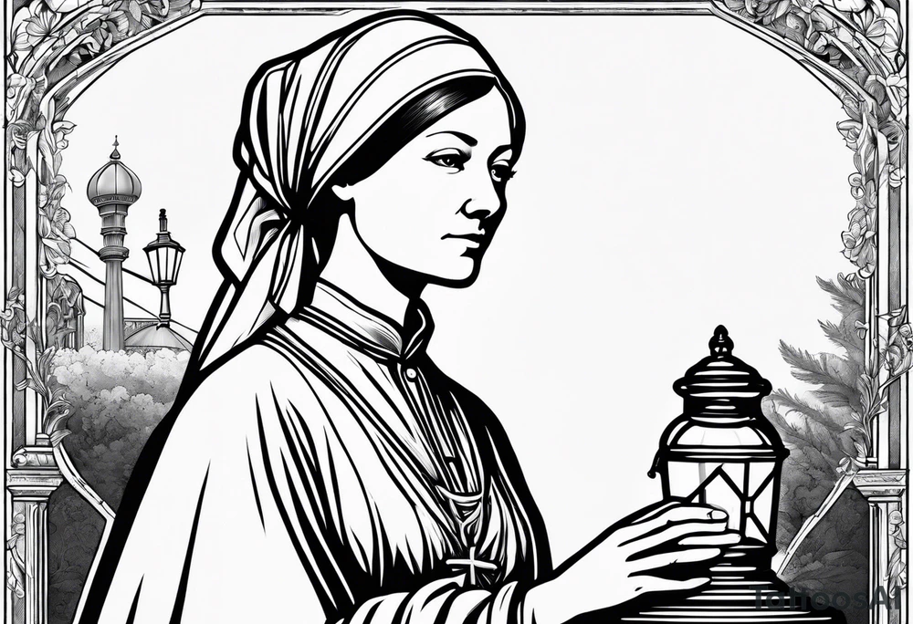 Florence nightingale with lamp tattoo idea
