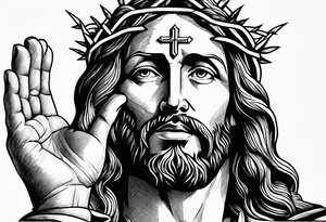 jesus nailed hand tattoo idea