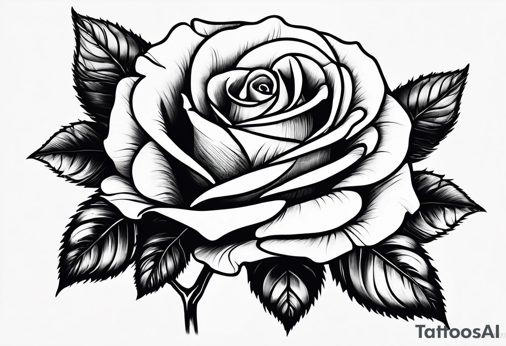 A rose tattoo with names engraved in the petals and to finish skeleton bone fingers tattoo idea