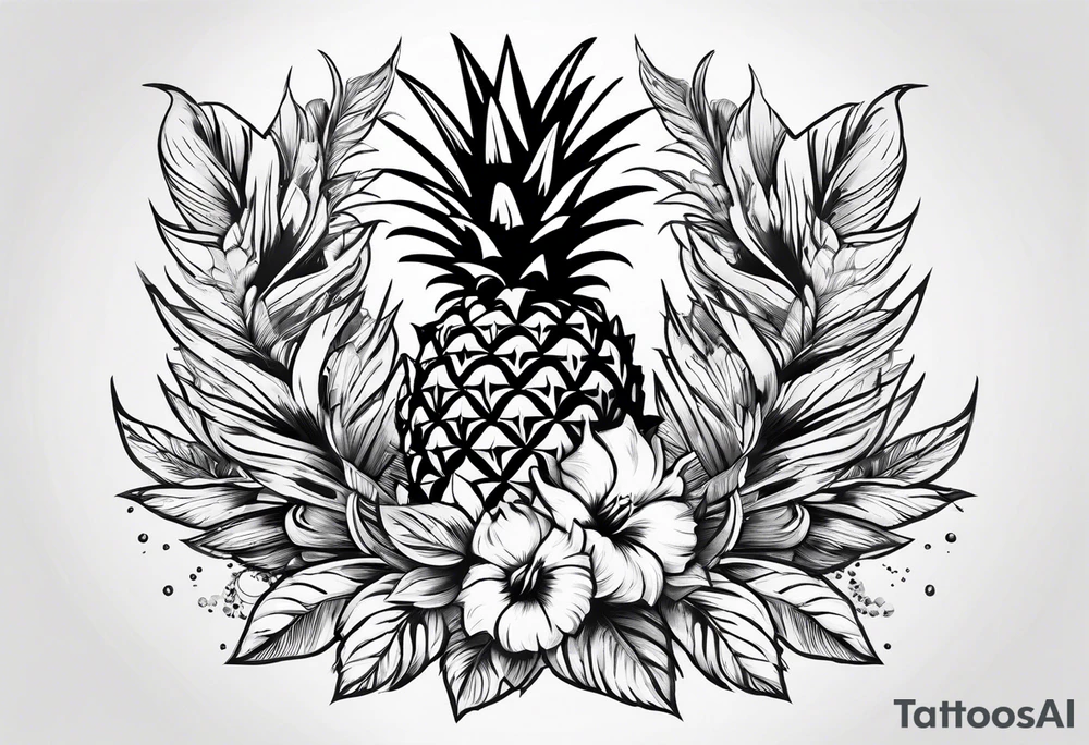 pineapple and swallow tattoo idea