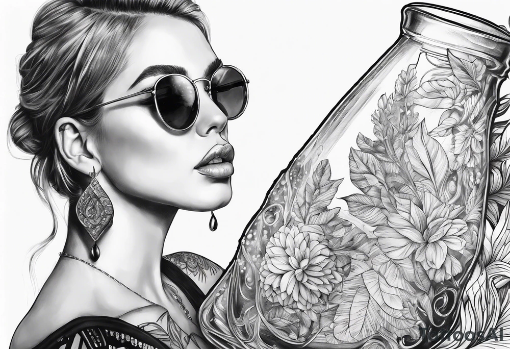 a glass and a blunt tattoo idea