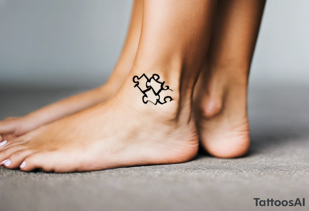 Puzzle Piece: A fine, clean outline with no shading, keeping the design light and elegant. Two pieces connected. 
Handwritten Text: inside the puzzle piece, your sister’s words “to my favorite sister,” carefully preserving the integrity of her handwriting.
This will create a balanced, meaningful design that's simple yet full of emotion—perfect for a small ankle tattoo. tattoo idea