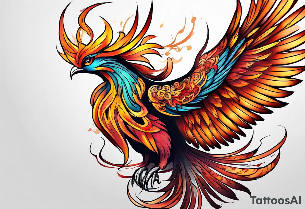 graceful phoenix tattoo idea