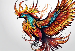 graceful phoenix tattoo idea