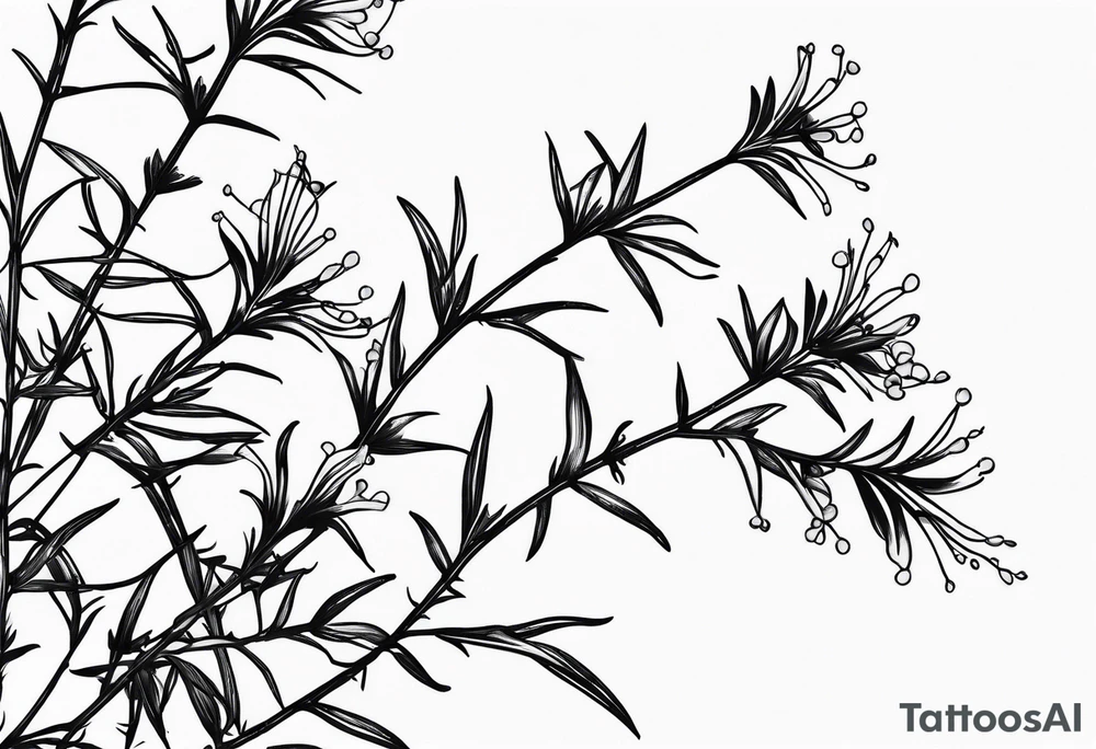 Fireweed plant thin minimalistic tattoo idea