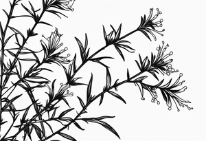 Fireweed plant thin minimalistic tattoo idea