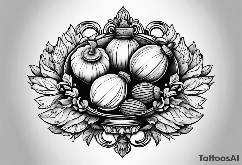 Acorn being carried by angel tattoo idea