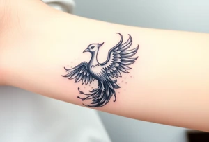 Phoenix bird and the two of cups tattoo idea