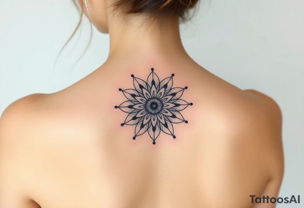Dahlia mandala tattoo idea