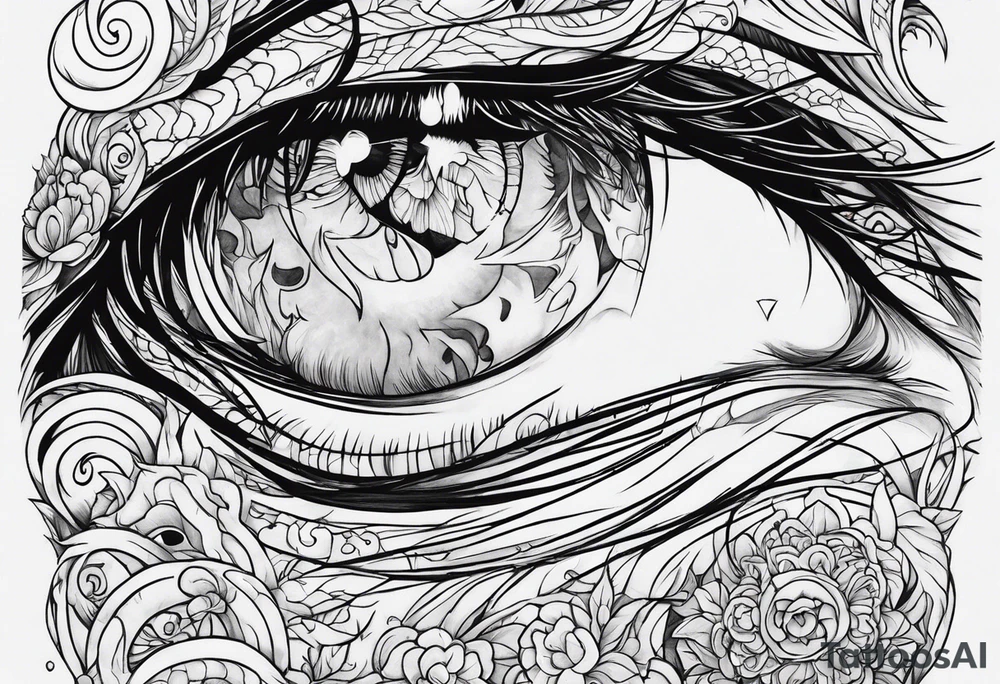Horror, minimalistic, sketch tattoo idea