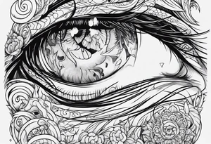 Horror, minimalistic, sketch tattoo idea