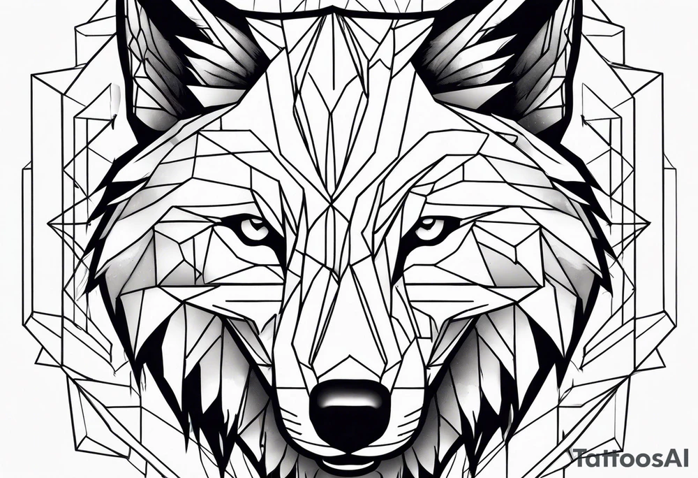 Powerful wolf tattoo idea
