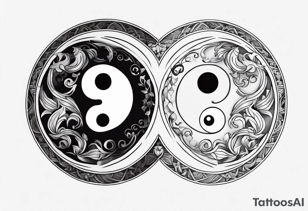 Ying yang made by wolfes tattoo idea