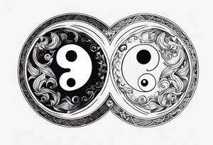 Ying yang made by wolfes tattoo idea