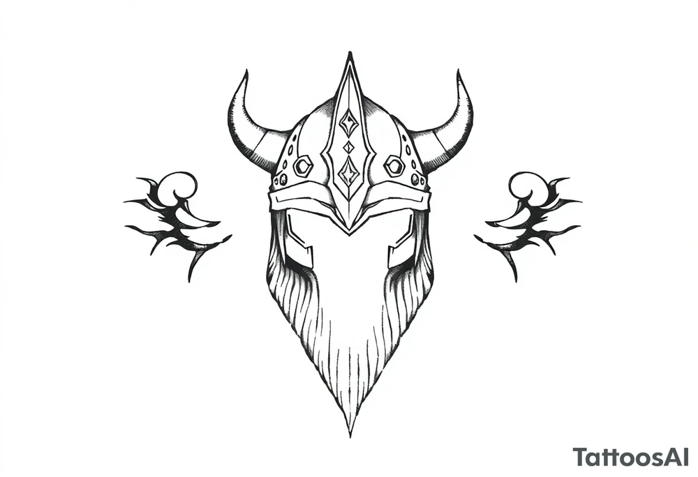 Larhe vikings helmet without face tattoo idea
