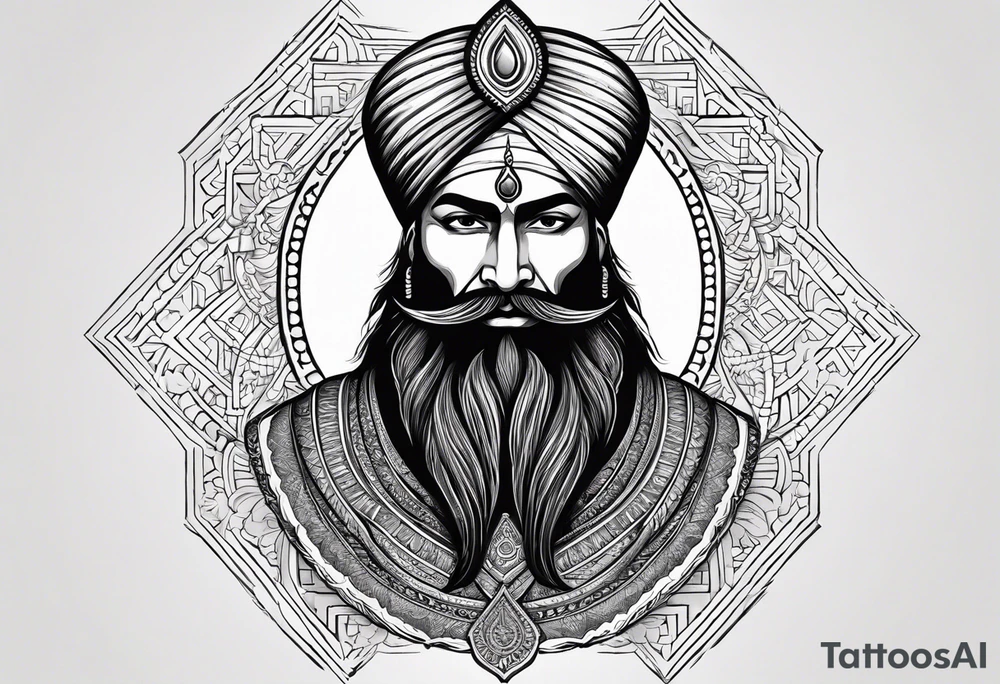 i have a sikh warrior and text stating "without fear without hate" tattoo idea