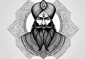 i have a sikh warrior and text stating "without fear without hate" tattoo idea