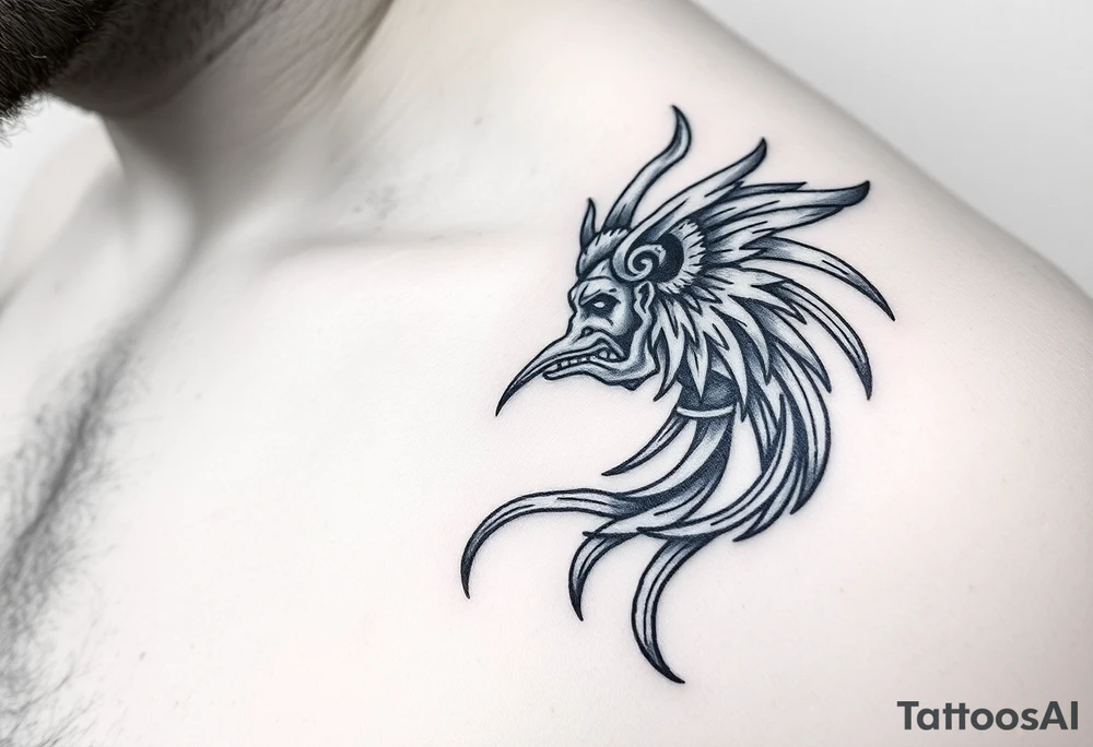 Tribal greek mythology themed tattoo idea